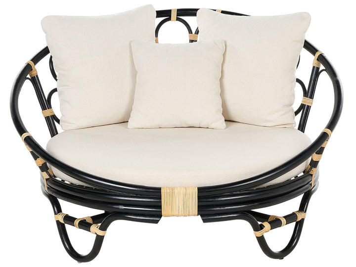 Rossano Set of 2 Garden Daybeds Rattan Black