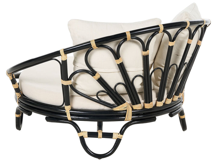 Rossano Set of 2 Garden Daybeds Rattan Black