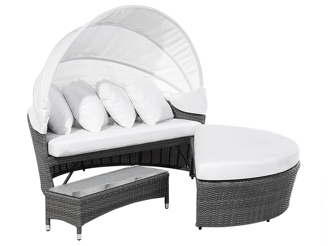Sylt Lux Pe Garden Daybed Rattan Grey