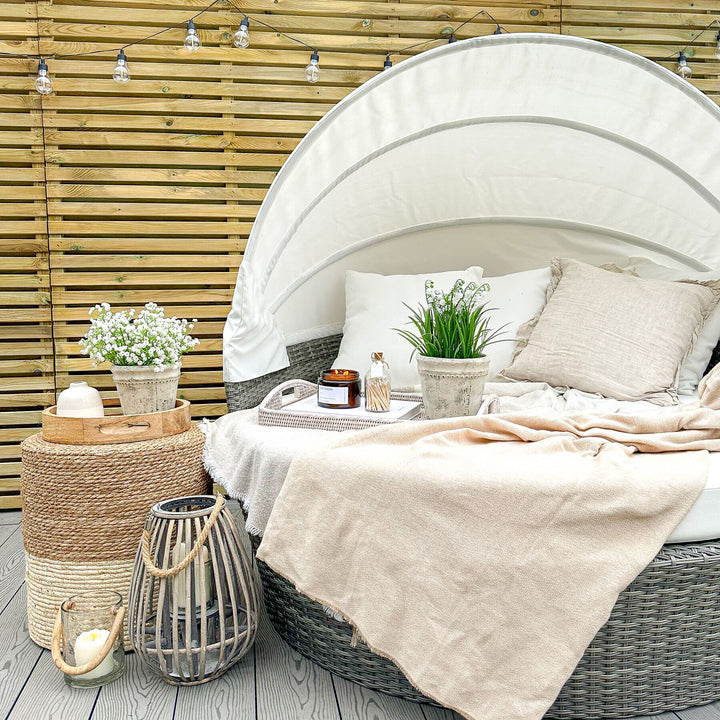 Sylt Lux Pe Garden Daybed Rattan Grey