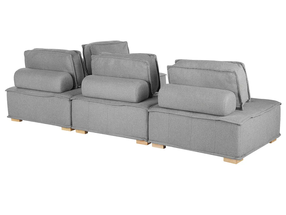 Modular Corner Sofa 4 Seater Fabric Grey Right Hand Oxford
