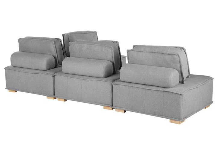 Modular Corner Sofa 4 Seater Fabric Grey Right Hand Oxford