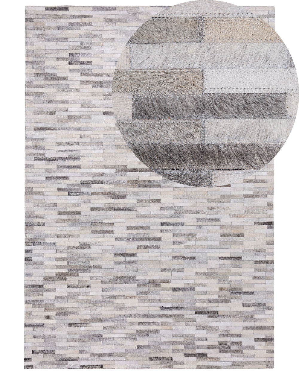 Ahilli Cowhide Area Rug 140 x 200 cm Grey