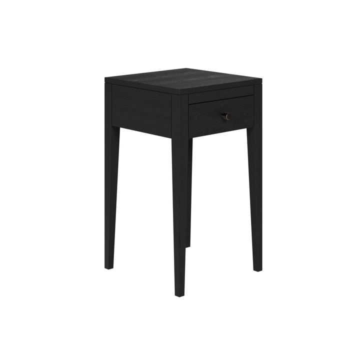 D.I. Designs Radford Black Oak Wood Bedside Table | 1 Drawer