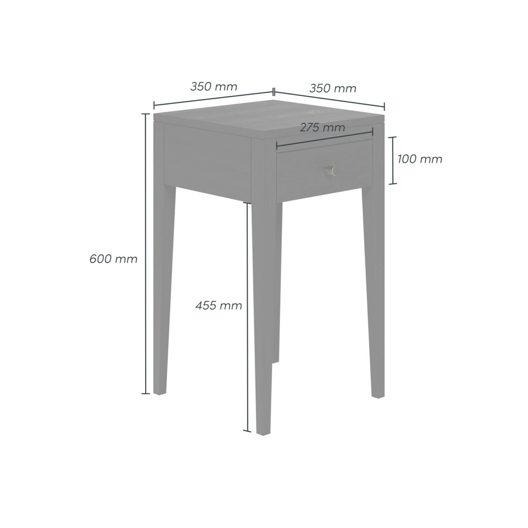 D.I. Designs Radford Black Oak Wood Bedside Table | 1 Drawer