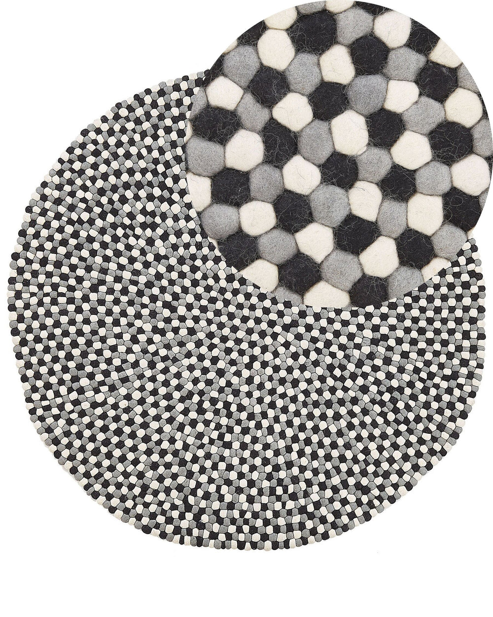 Penek Round Felt Ball Area Rug ø 140 cm Multicolour