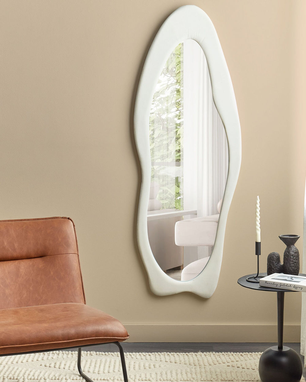 Reigny Wall Mirror Velvet White