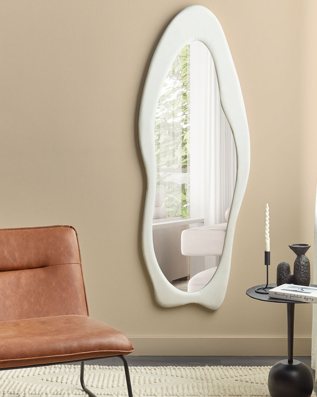 Reigny Wall Mirror Velvet White