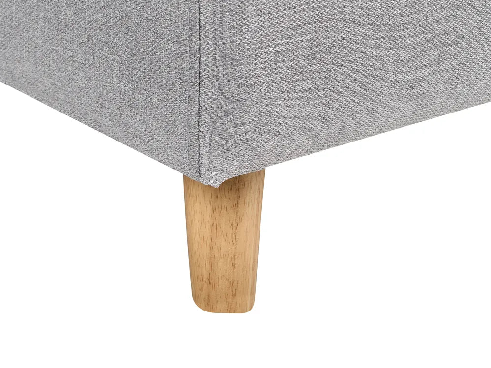 Corner Sofa Bed 4 Seater Fabric Light Grey with Storage Right Hand Skiatook