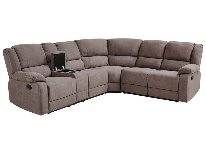 Manual Recliner Corner Sofa 5 Seater Fabric Taupe Left Hand Mailina