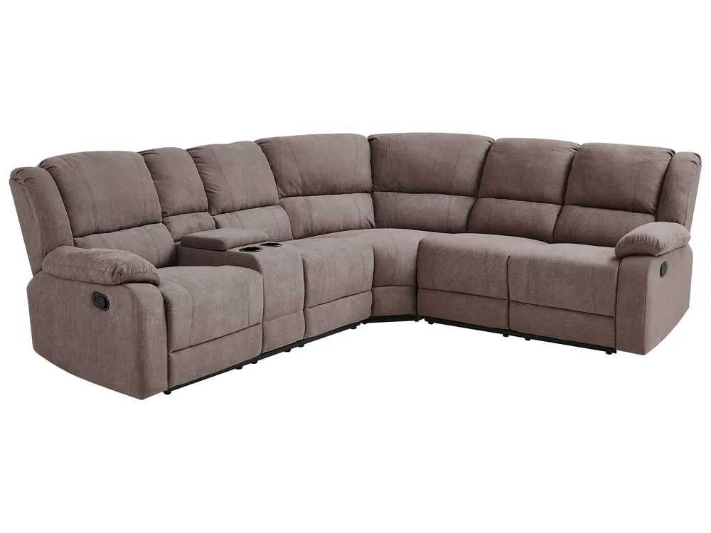 Manual Recliner Corner Sofa 5 Seater Fabric Taupe Left Hand Mailina