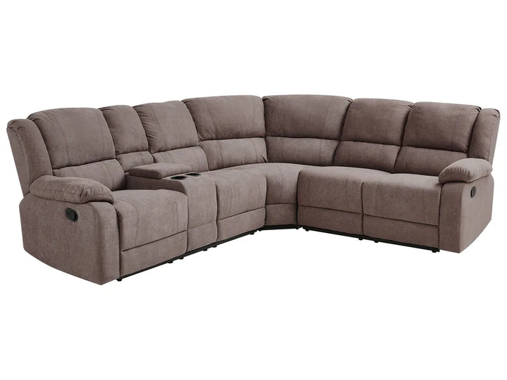 Manual Recliner Corner Sofa 5 Seater Fabric Taupe Left Hand Mailina