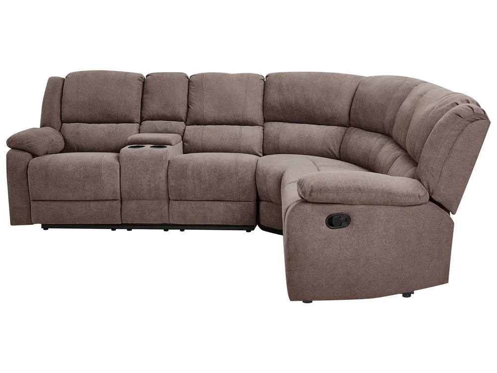 Manual Recliner Corner Sofa 5 Seater Fabric Taupe Left Hand Mailina