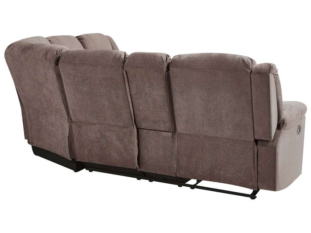 Manual Recliner Corner Sofa 5 Seater Fabric Taupe Left Hand Mailina