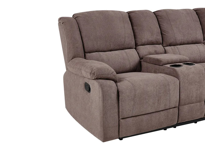 Manual Recliner Corner Sofa 5 Seater Fabric Taupe Left Hand Mailina
