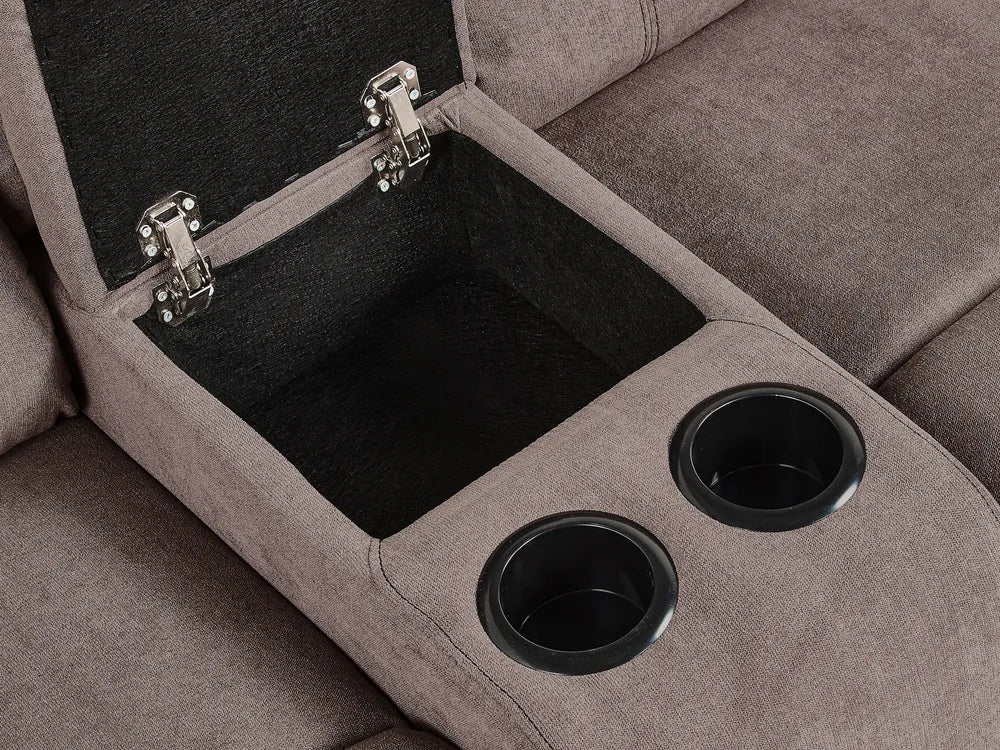 Manual Recliner Corner Sofa 5 Seater Fabric Taupe Left Hand Mailina