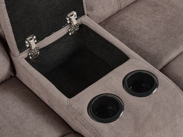 Manual Recliner Corner Sofa 5 Seater Fabric Taupe Left Hand Mailina