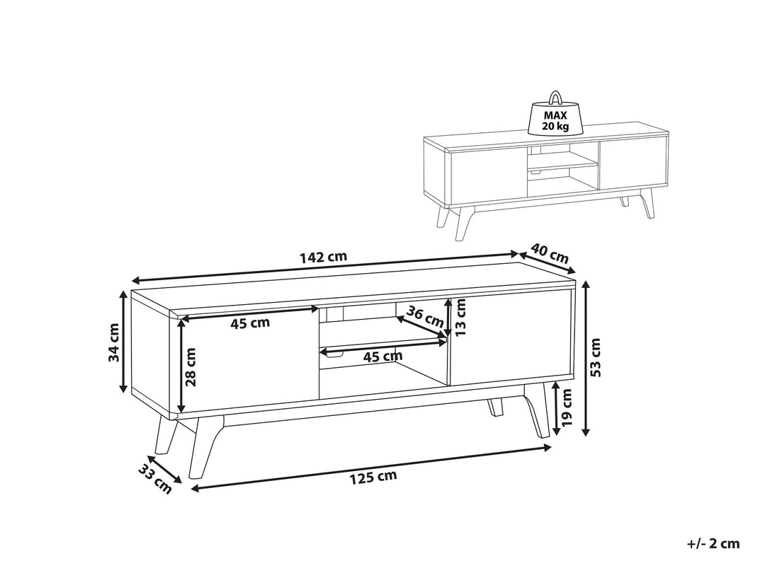 TV Stand Brown/ White Vilnius