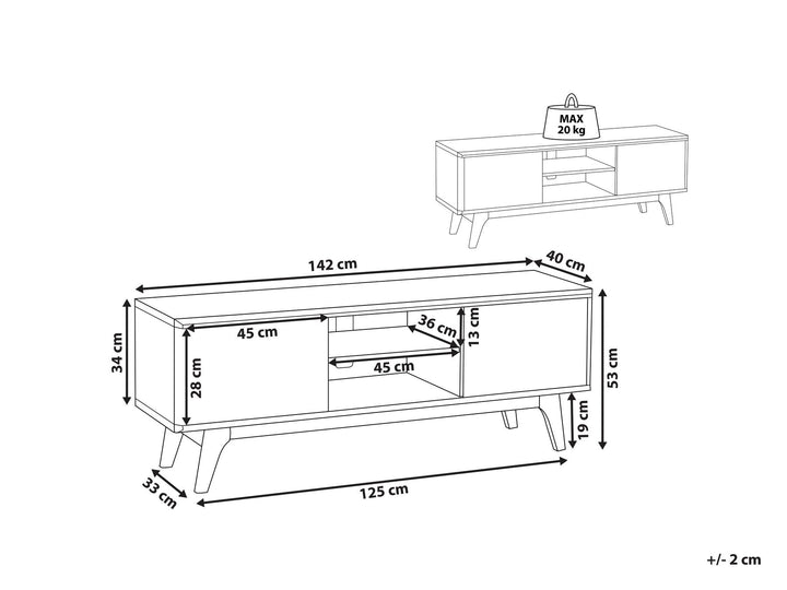 TV Stand Brown/ White Vilnius