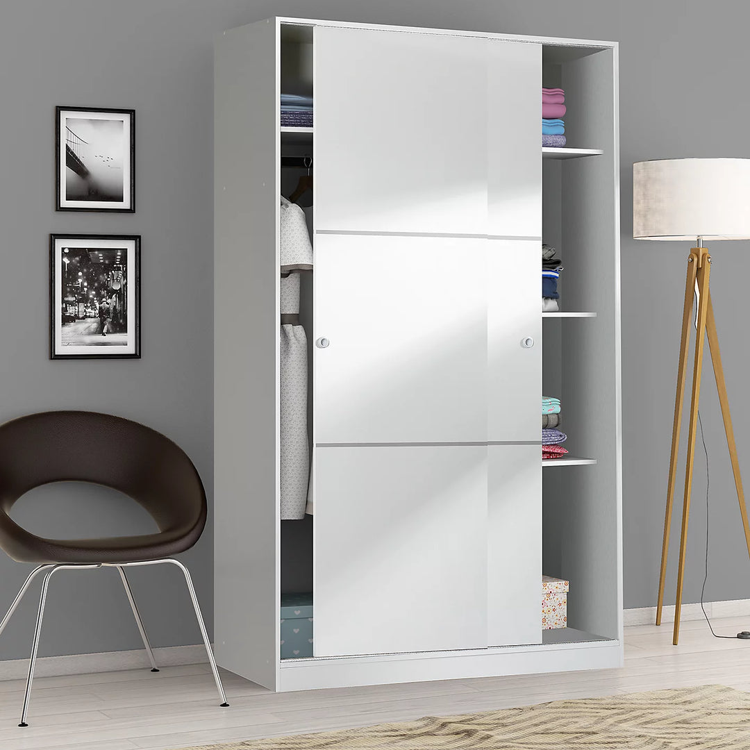 Garrity Gloss White Sleek Door Sliding Wardrobe