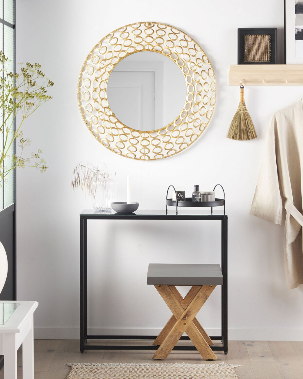 Bourdon Wall Mirror Metal Gold