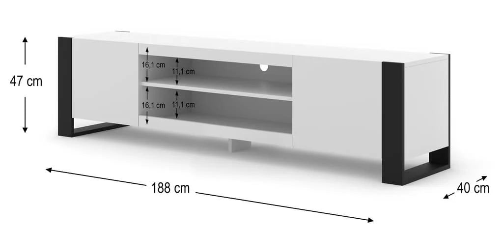 Mondi TV Cabinet 188cm in White Matt