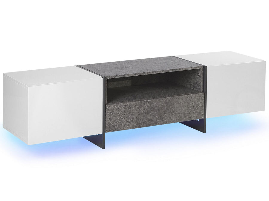 TV Stand LED Grey Concrete Effect RUSSEL 