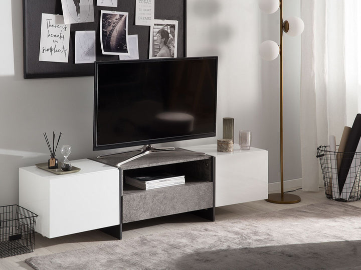 TV Stand LED Grey Concrete Effect Caelah