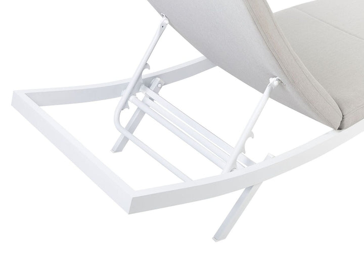 Sun Lounger with Cushion Reclining Metal Light Grey Achanti