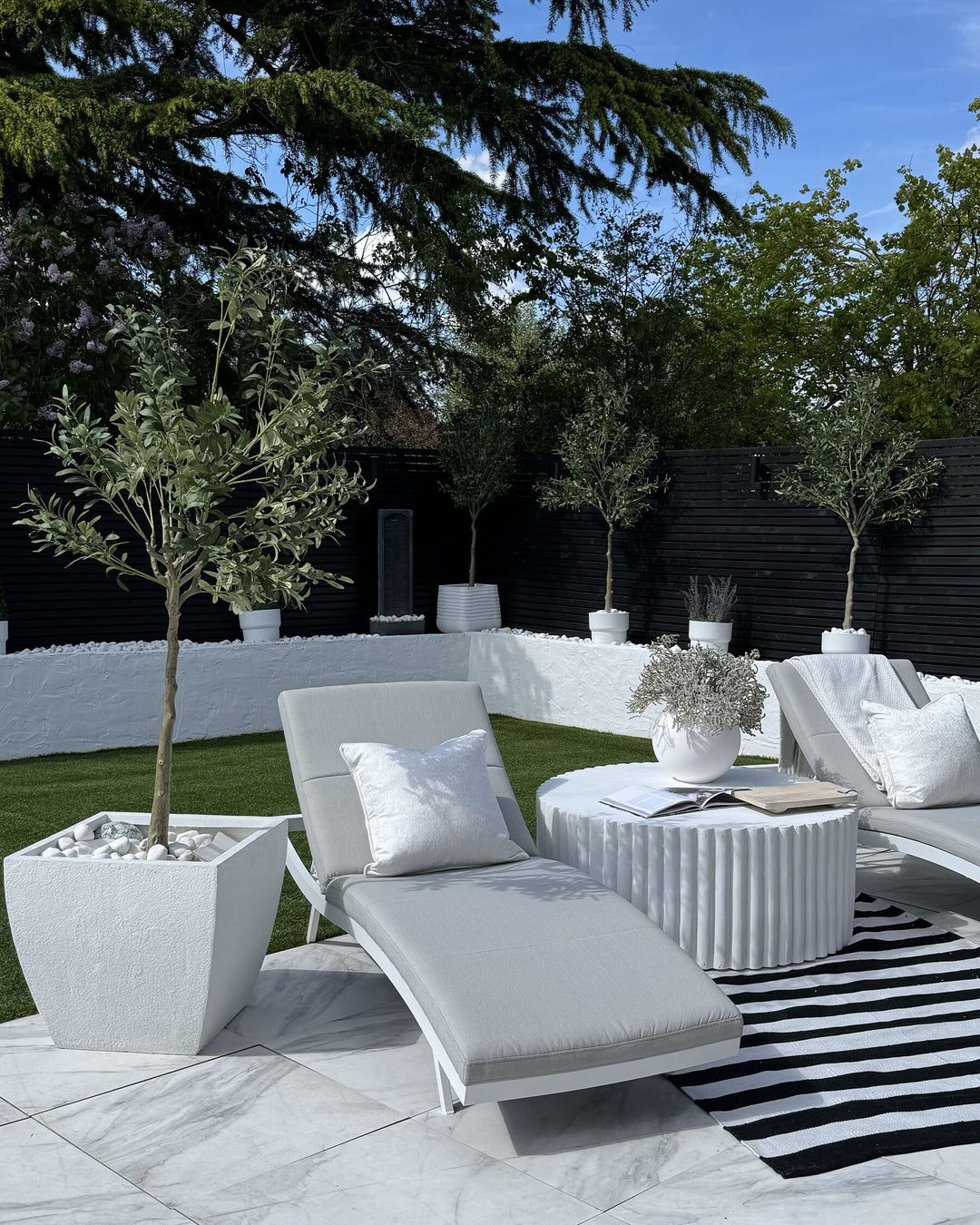 Sun Lounger with Cushion Reclining Metal Light Grey Achanti