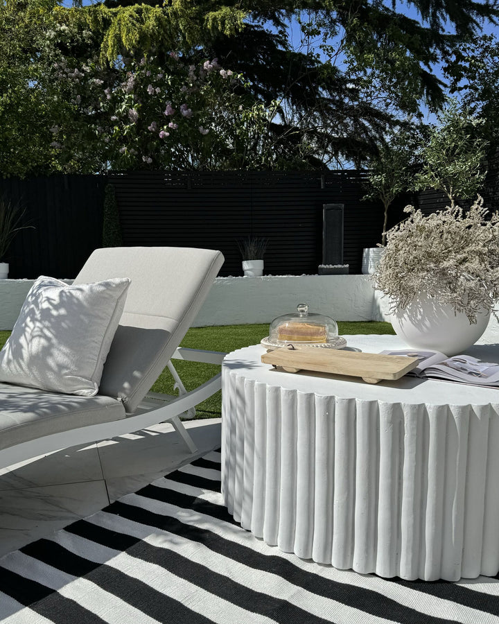 Sun Lounger with Cushion Reclining Metal Light Grey Achanti