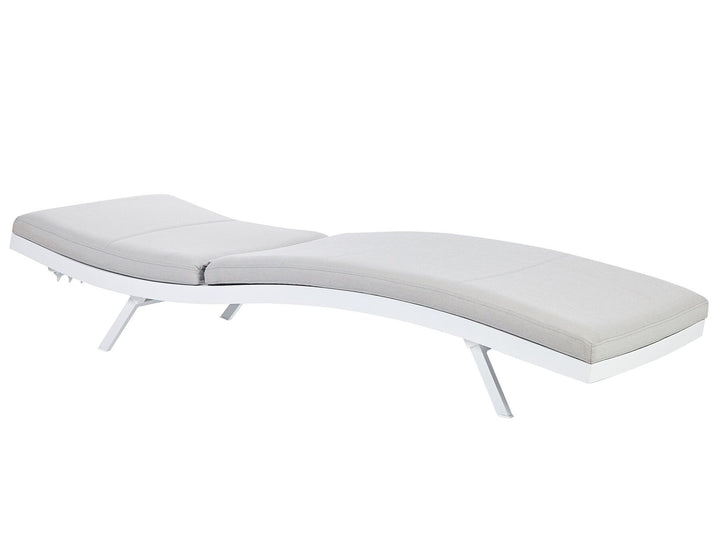 Sun Lounger with Cushion Reclining Metal Light Grey Achanti