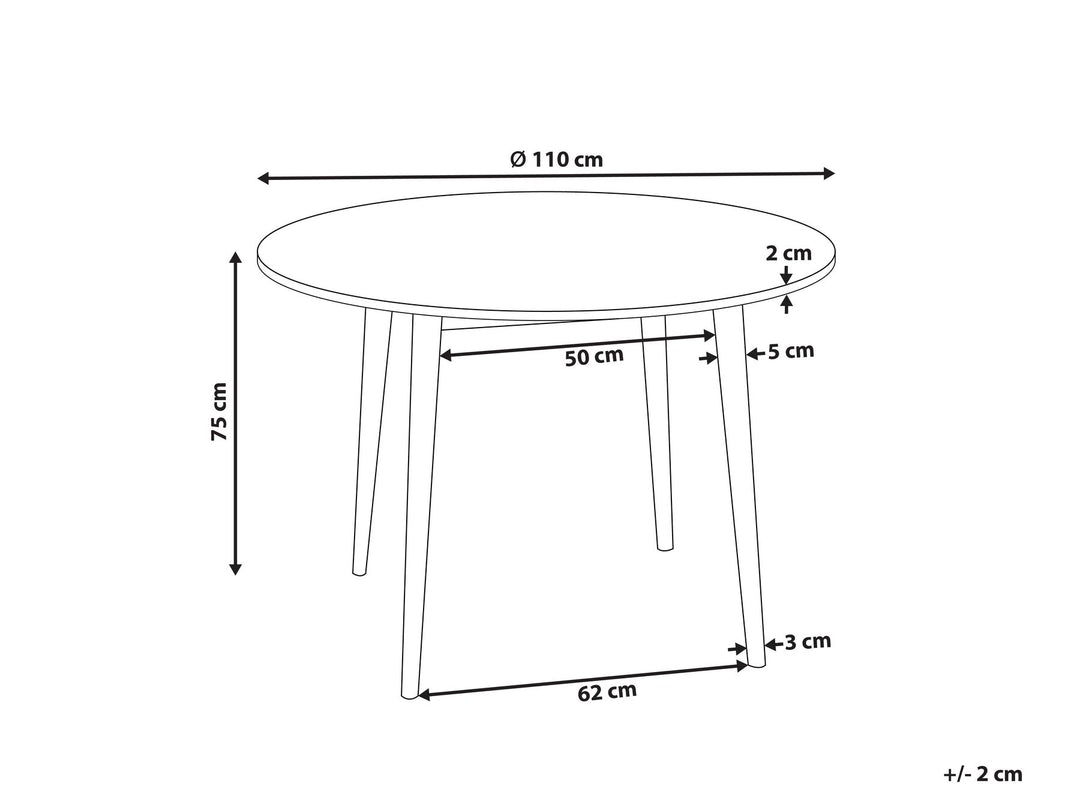 Oona Round Dining Table ⌀ 110 cm Light Wood