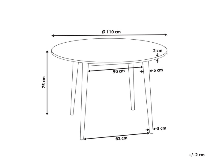 Oona Round Dining Table ⌀ 110 cm Light Wood