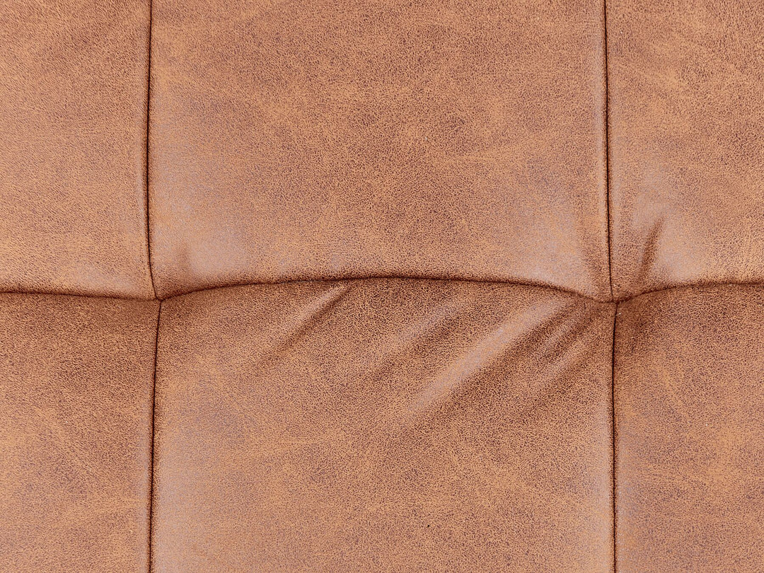 Rebais Left Hand Faux Leather Chaise Lounge Golden Brown