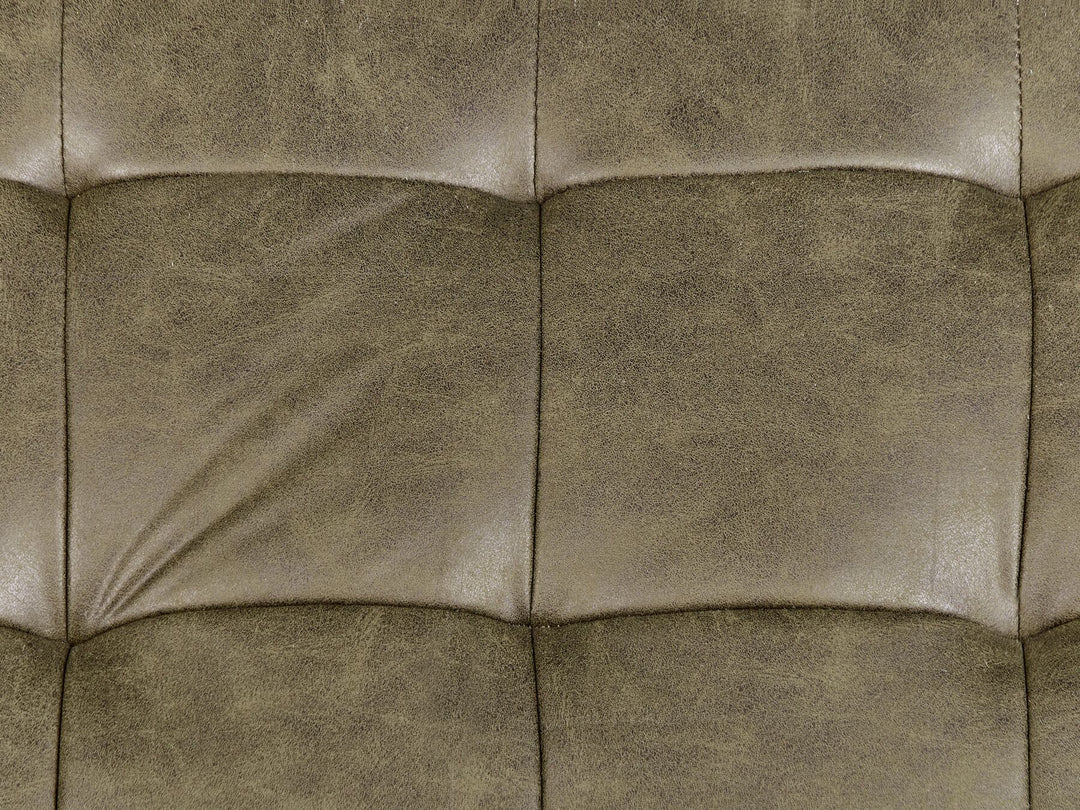 Rebais Left Hand Faux Leather Chaise Lounge Green