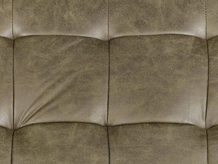 Rebais Left Hand Faux Leather Chaise Lounge Green