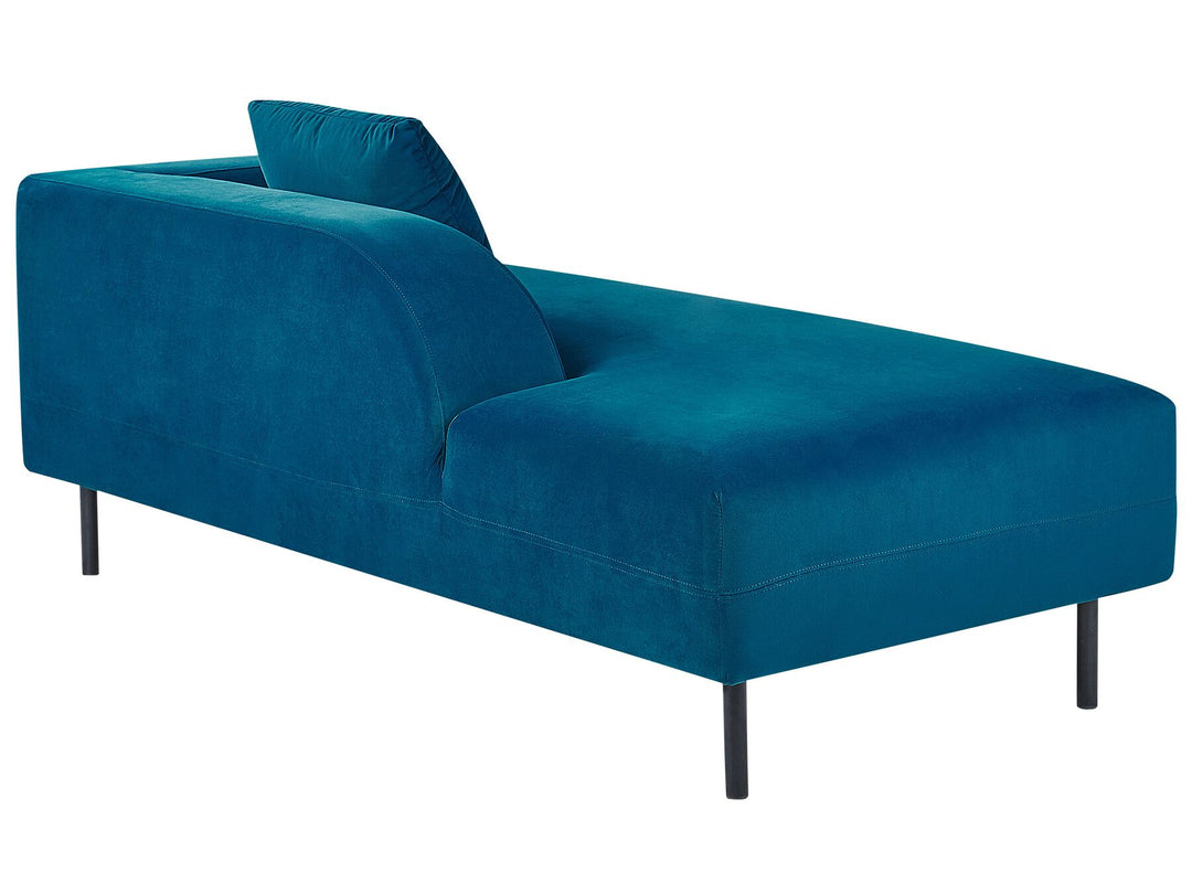 Le Crau Right Hand Velvet Chaise Lounge Navy Blue