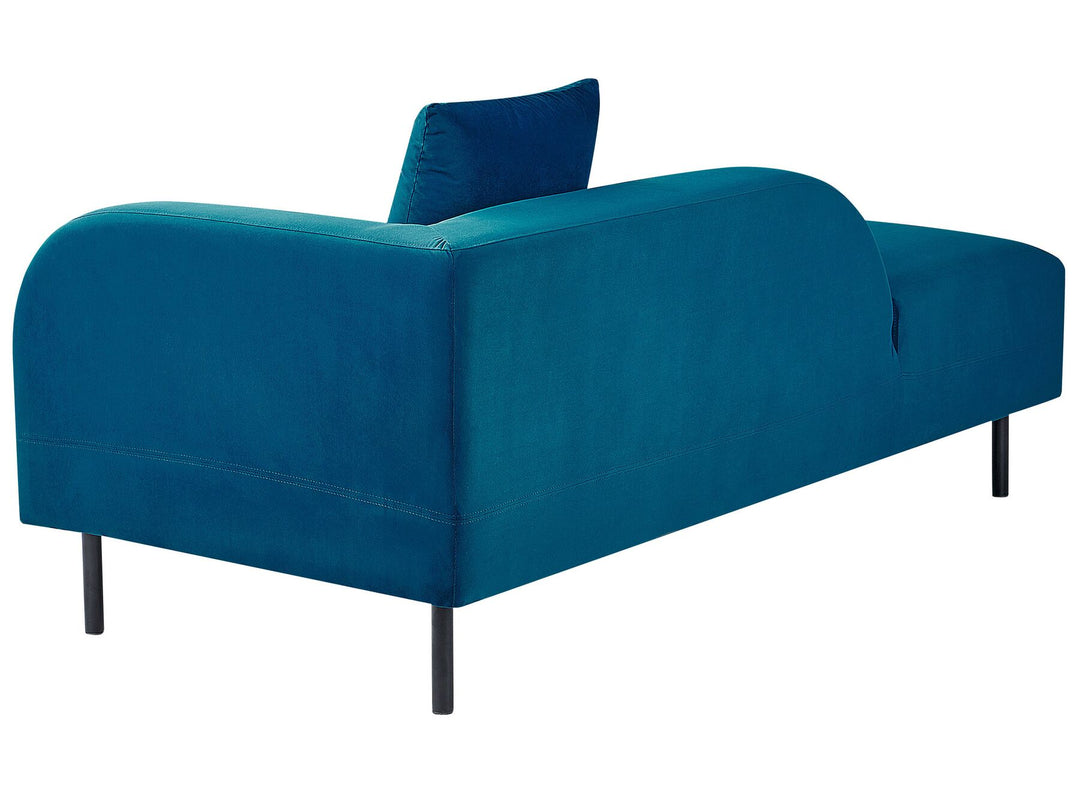 Le Crau Right Hand Velvet Chaise Lounge Navy Blue