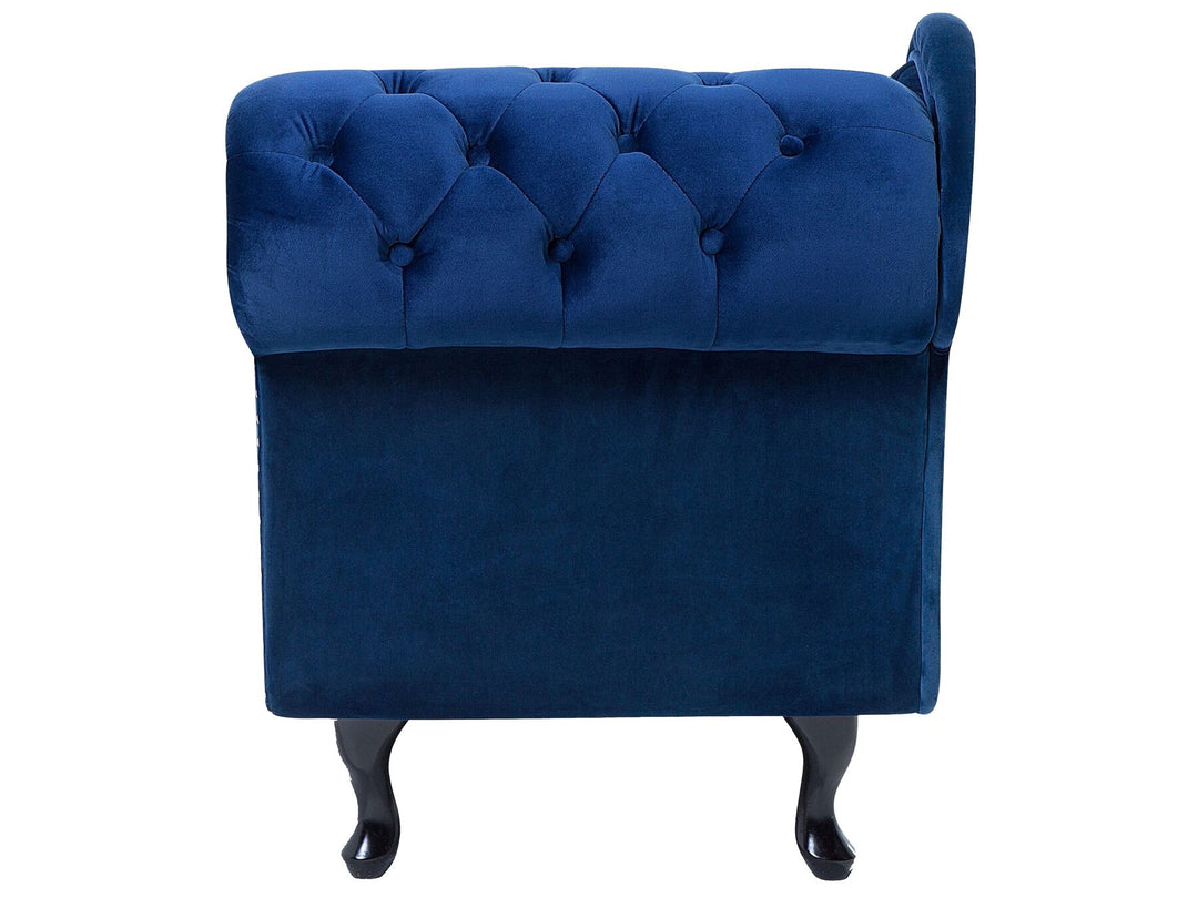 Right Hand Chaise Lounge Velvet Navy Blue Davene