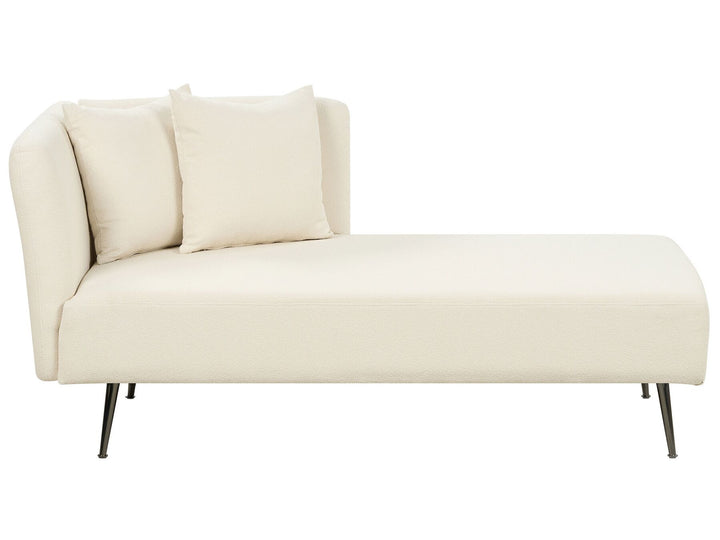 Riom Left Hand Boucle Chaise Lounge White