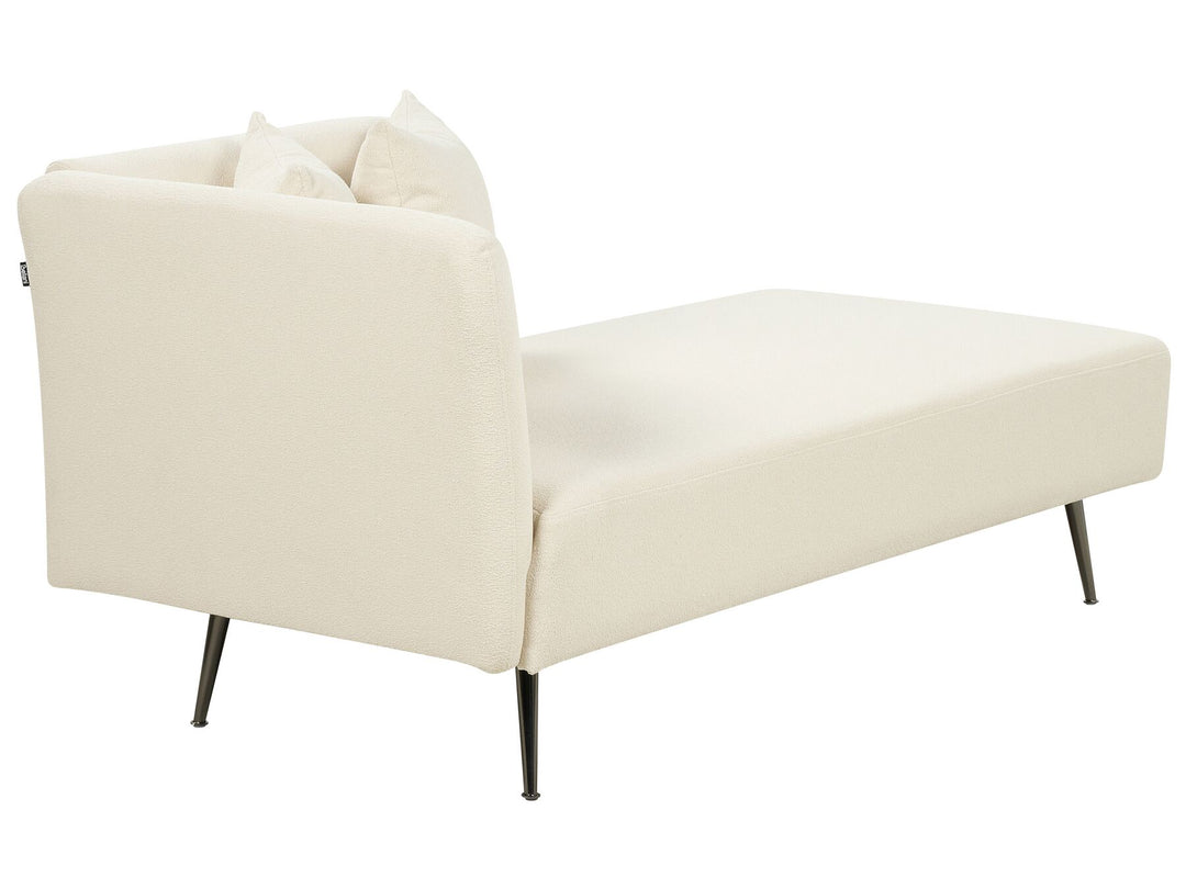 Riom Left Hand Boucle Chaise Lounge White