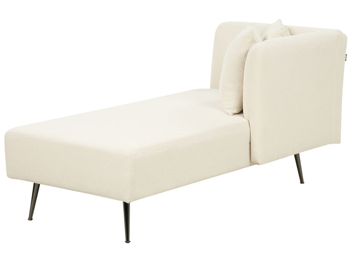 Riom Left Hand Boucle Chaise Lounge White