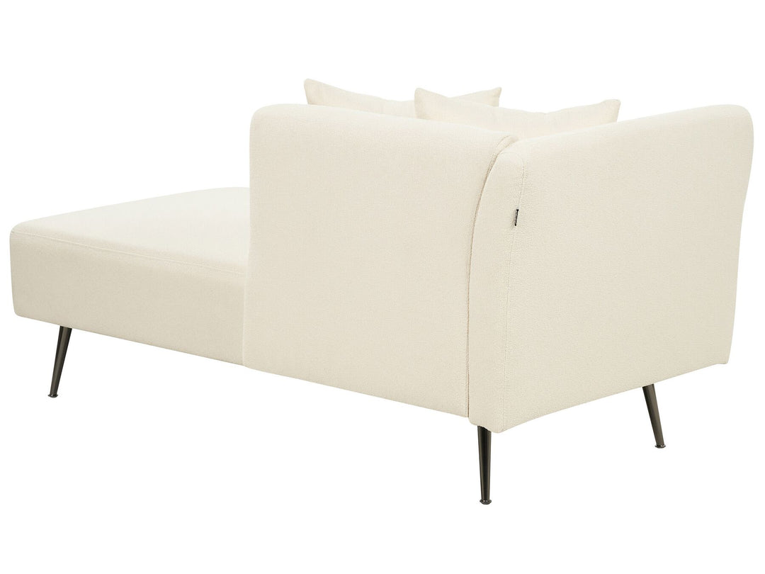 Riom Left Hand Boucle Chaise Lounge White