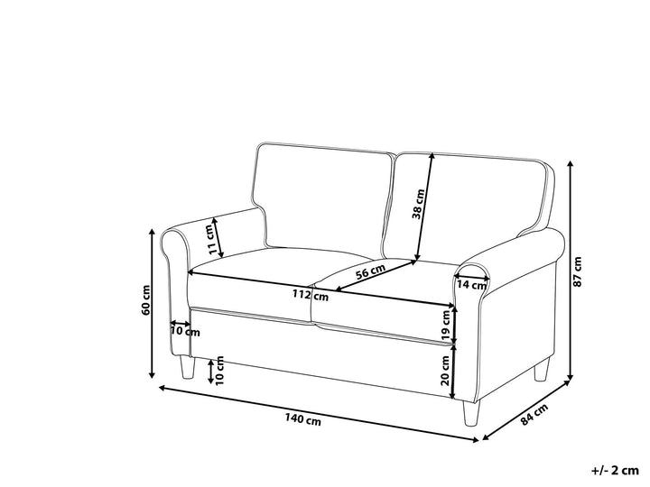 Ronneby 2 Seater Fabric Sofa Light Beige