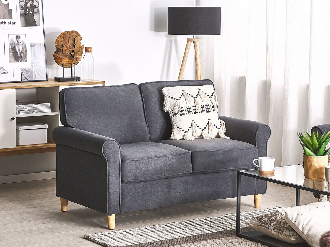 Ronneby 2 Seater Velvet Sofa Grey