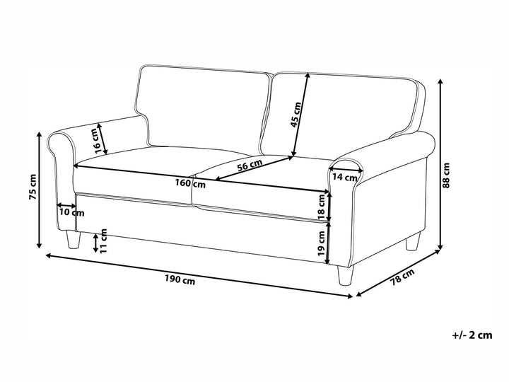 Ronneby 3 Seater Velvet Sofa Beige