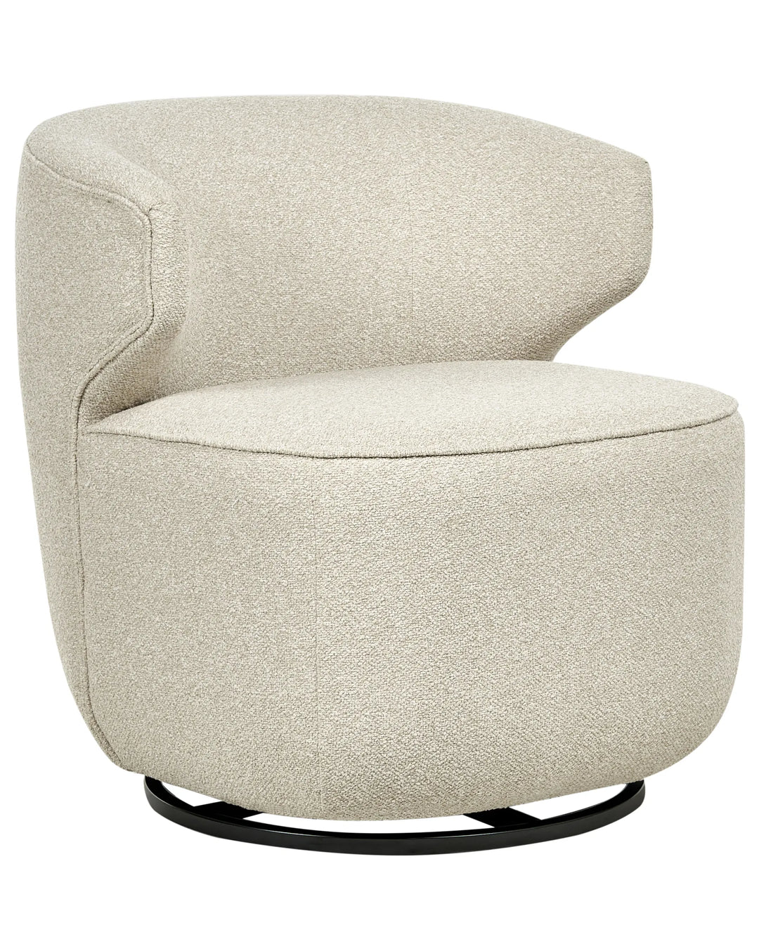 Molleby Swivel Armchair Boucle Light Beige