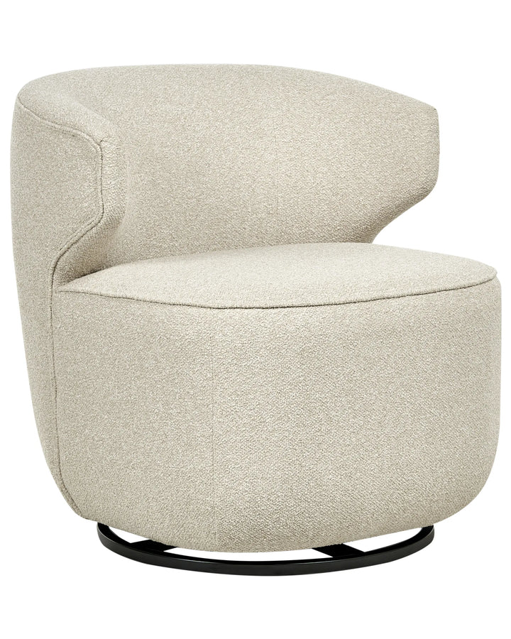Molleby Swivel Armchair Boucle Light Beige