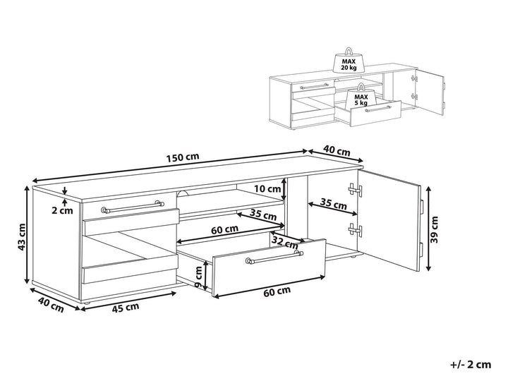 TV Stand Brown/ Black Rozier